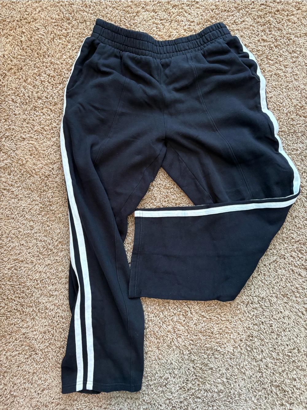 Women’s Black sweat Pants with White Side Stripes